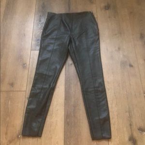 High-waisted faux leather leggings